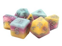Old School 7 Piece DnD RPG Dice Set: Gradients - Crystal Mine